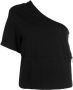 Federica Tosi Asymmetrisch T-shirt Zwart - Thumbnail 1