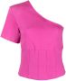Federica Tosi Asymmetrisch T-shirt Roze - Thumbnail 1