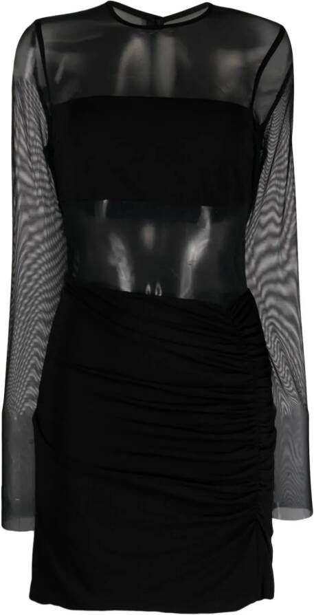 Federica Tosi Semi-doorzichtige mini-jurk Zwart