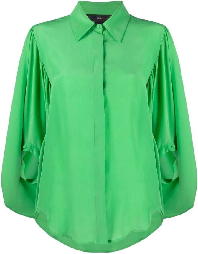 Federica Tosi Zijden blouse Groen