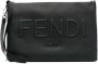 FENDI Clutch met logo-reliëf Zwart - Thumbnail 1
