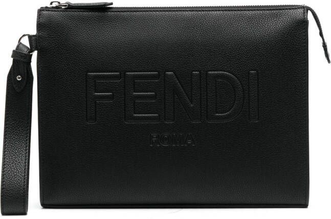 FENDI Clutch van kalfsleer Zwart
