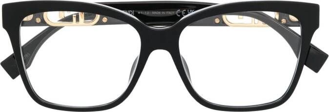 Fendi Eyewear Bril met vierkant montuur Zwart