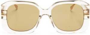 Fendi Eyewear logo-plaque transparent-frame sunglasses Beige