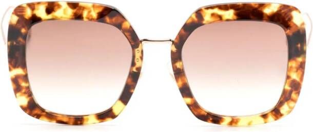 Fendi Eyewear Zonnebril met vierkant montuur Bruin