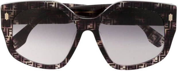 Fendi Eyewear Zonnebril met oversized montuur Zwart