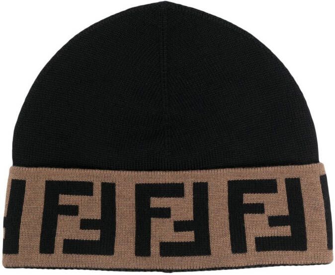 FENDI Intarsia muts Bruin
