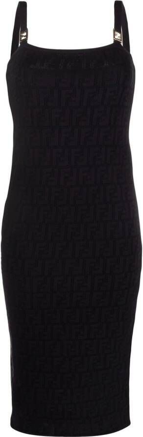 FENDI Jurk met monogram jacquard Zwart