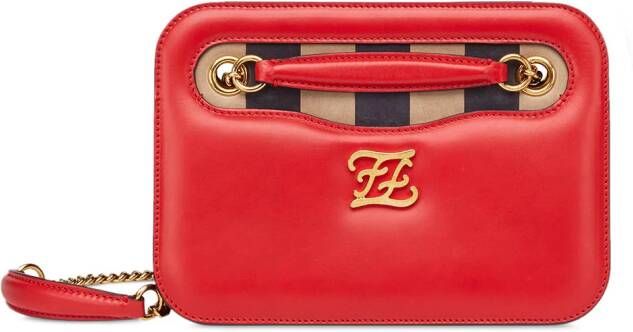 FENDI On Kan U crossbodytas met print Zilver