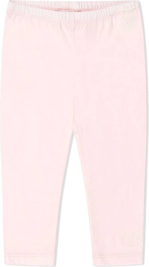 Fendi Kids Legging met geborduurd logo Roze