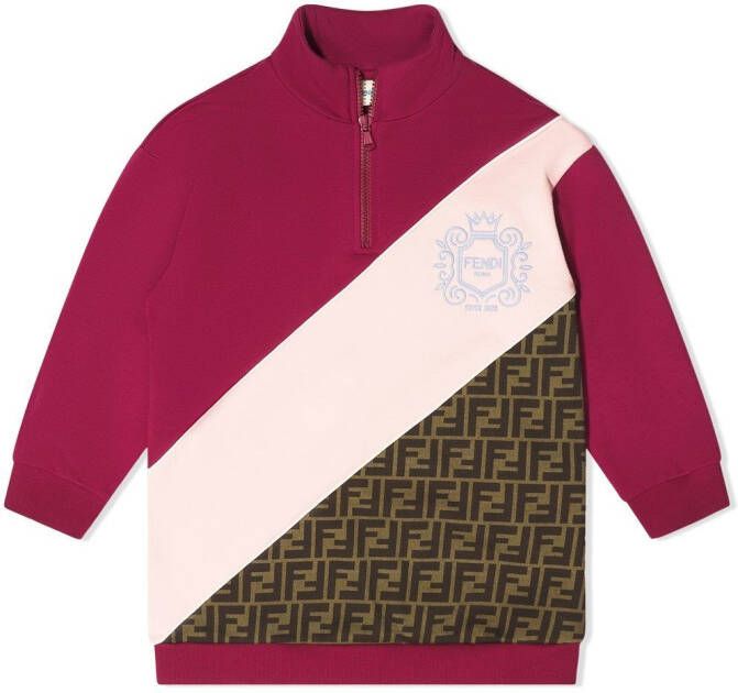 Fendi Kids Sweater met geborduurd logo Roze