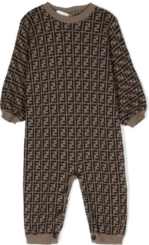 Fendi Kids Pyjama met logoprint Bruin