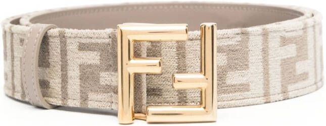 FENDI Leren riem Beige