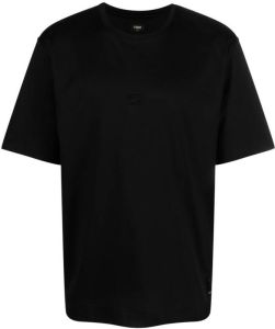 Fendi T-shirt met geborduurd logo Zwart