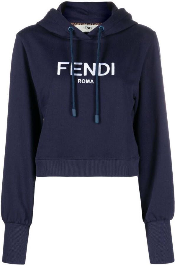 FENDI Hoodie met logoprint Blauw