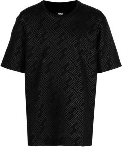 Fendi T-shirt met logoprint Zwart