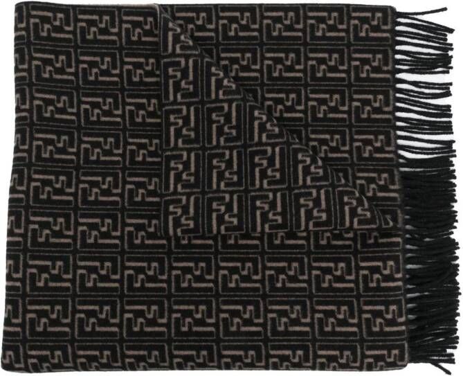 FENDI Sjaal met logoprint Zwart