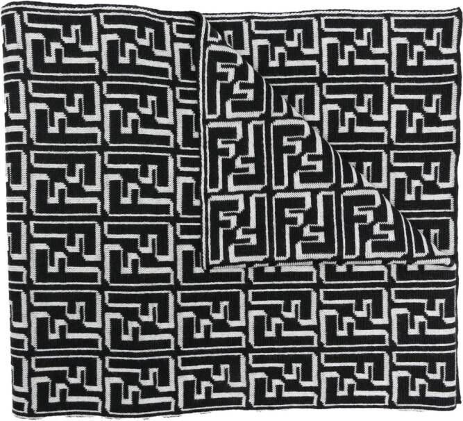 FENDI Sjaal met logoprint Zwart