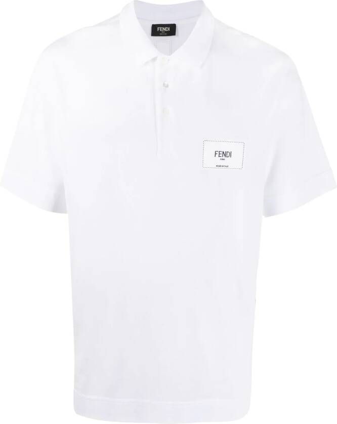 FENDI Poloshirt met geborduurd logo Wit