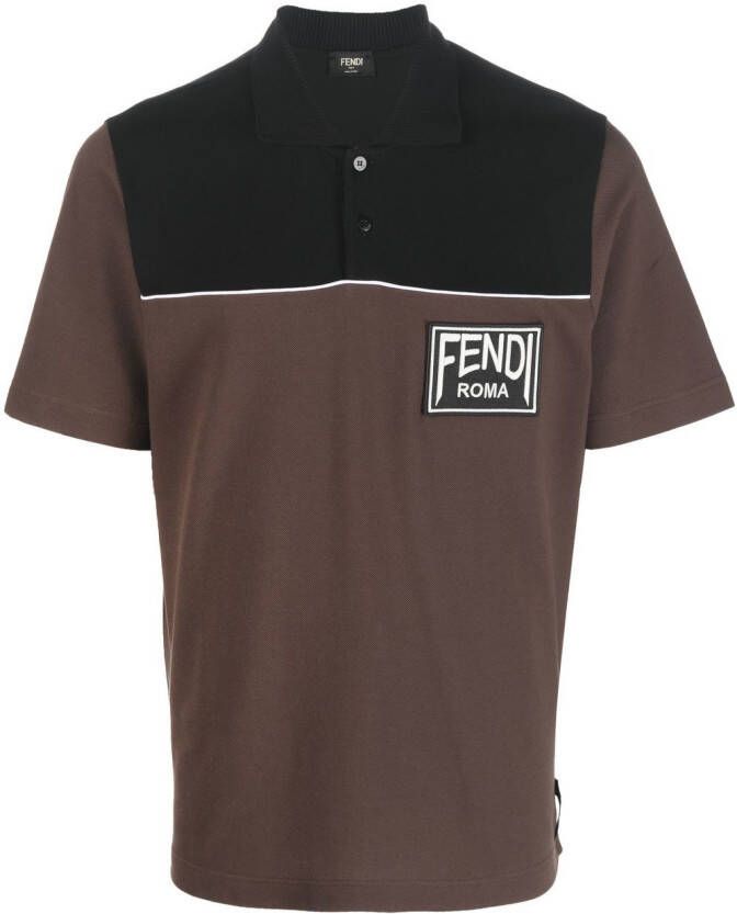 FENDI Poloshirt met logopatch Bruin