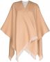 FENDI Poncho met franje logo Beige - Thumbnail 1