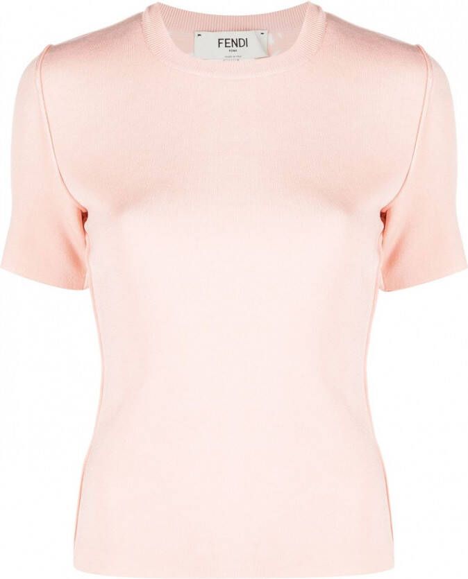 FENDI T-shirt met ronde hals Roze
