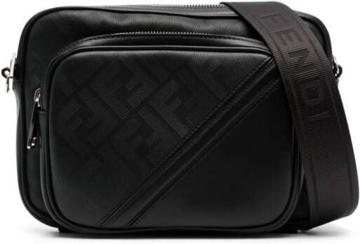 Fendi Shadow Diagonal leren messengertas Zwart