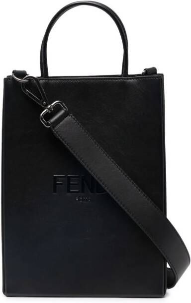 FENDI Shopper met logo-reliëf Zwart