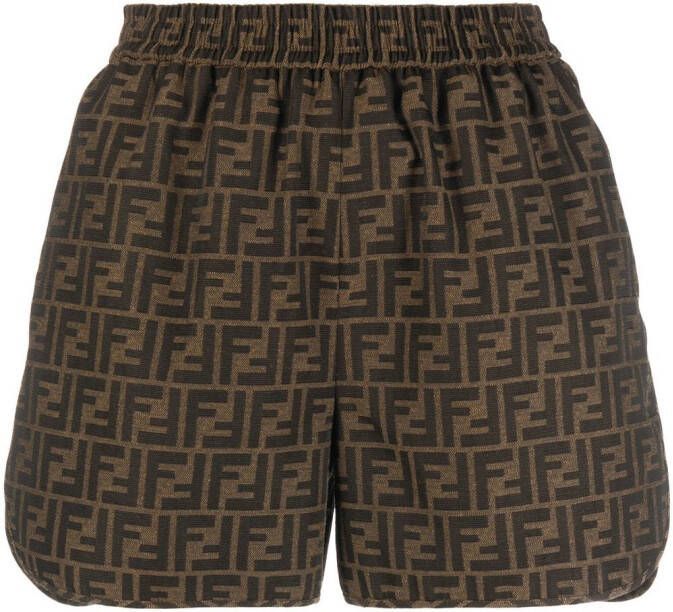 FENDI Shorts met FF monogram Beige
