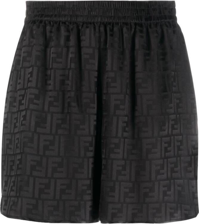 FENDI Shorts met FF monogram Zwart