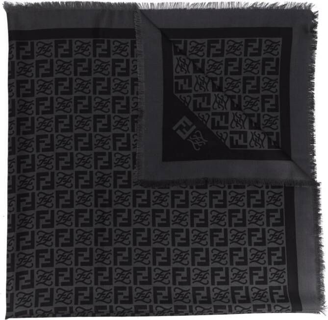 FENDI Sjaal met monogram Grijs