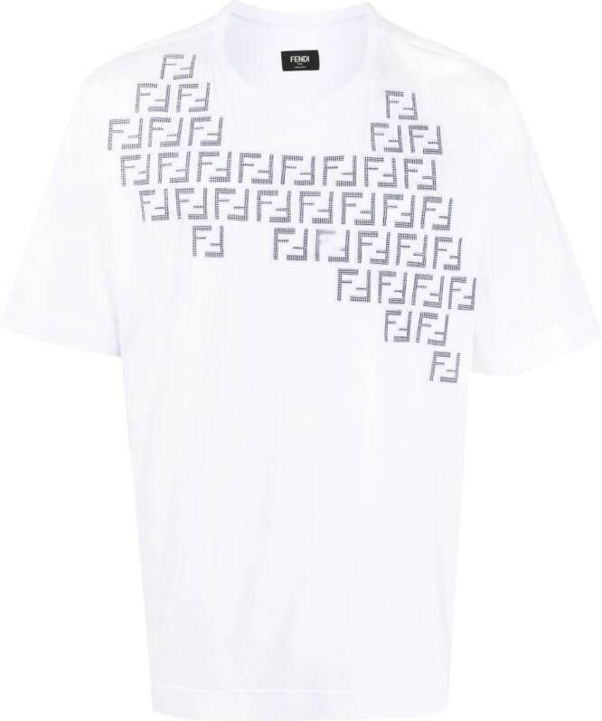 FENDI T-shirt met logo Wit