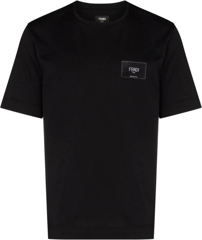 FENDI T-shirt met logopatch Zwart