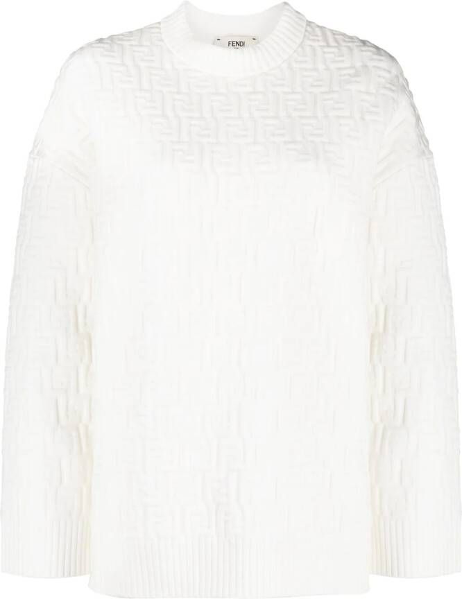 FENDI Trui met monogram patroon Wit
