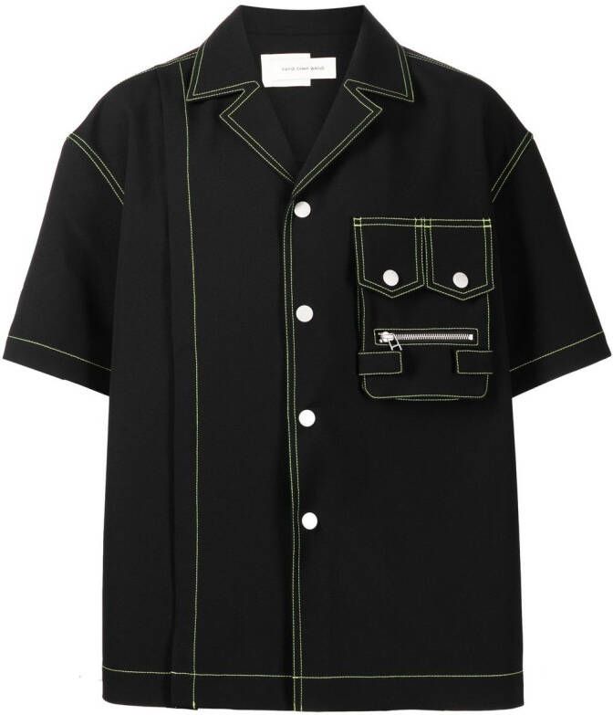 Feng Chen Wang Overhemd met contrasterende stiksels Zwart