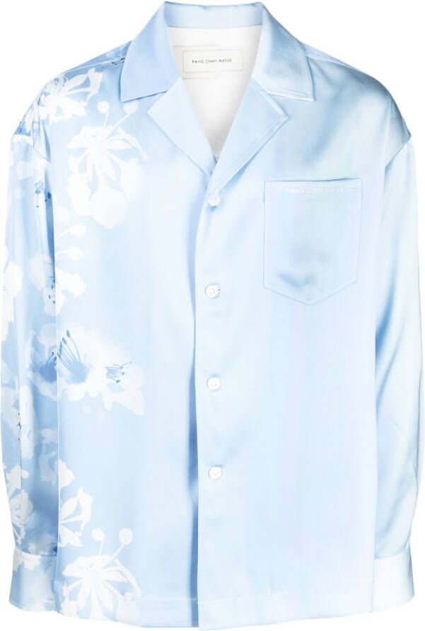 Feng Chen Wang Overhemd met bloemenprint Blauw