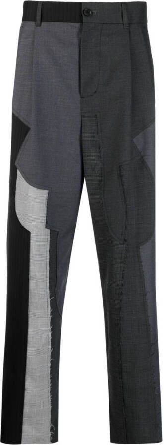 Feng Chen Wang Broek met patchwork Grijs