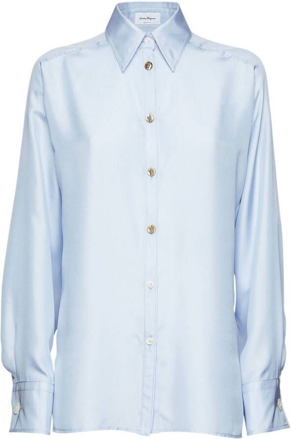 Ferragamo Blouse met knopen Blauw