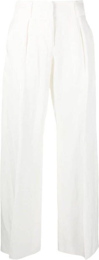 Ferragamo Broek met wijde pijpen Wit