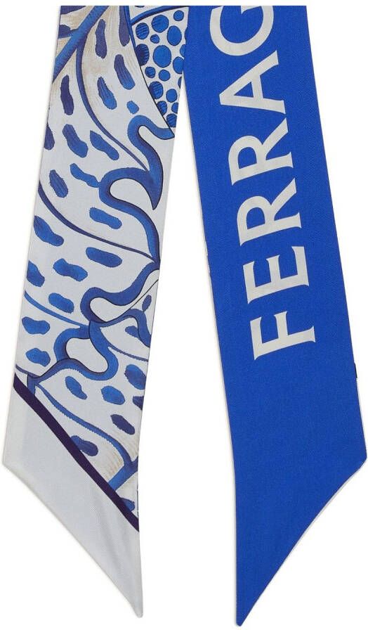 Ferragamo Zijden sjaal Blauw