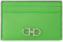 Ferragamo Leren pasjeshouder Groen - Thumbnail 1