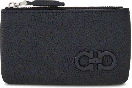 Ferragamo Gancini leren sleutelhanger Zwart