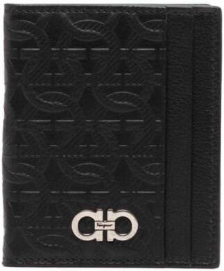 Ferragamo Gancini leren pasjeshouder Zwart