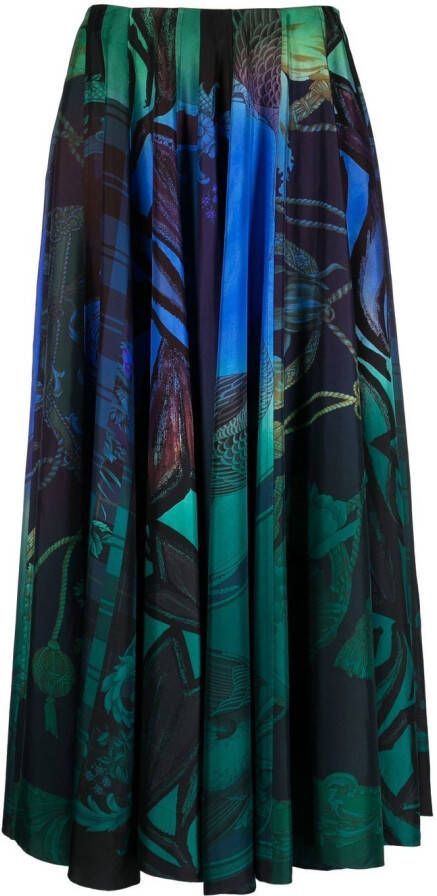 Ferragamo Midi-rok met print Groen