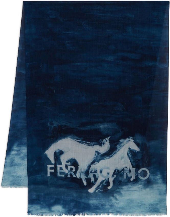 Ferragamo Wollen stola Blauw