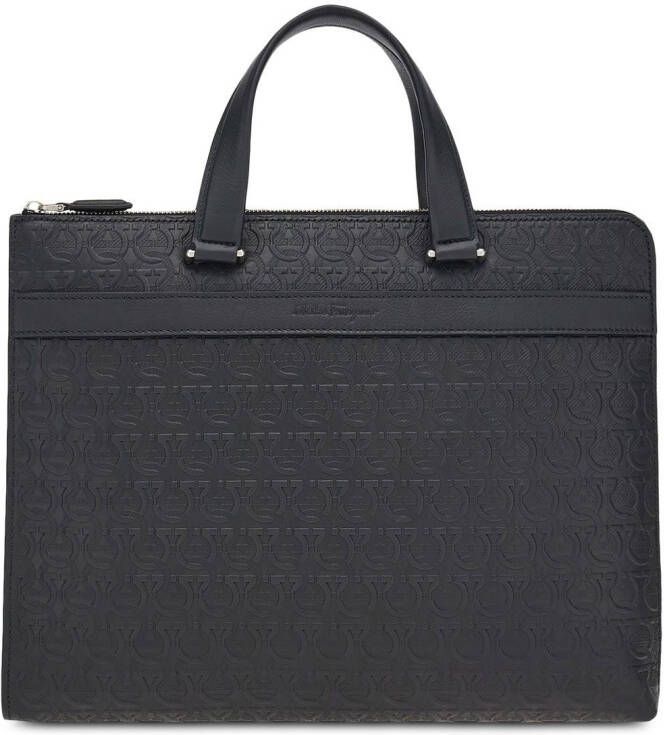 Ferragamo Laptophoes met gancini patroon Zwart
