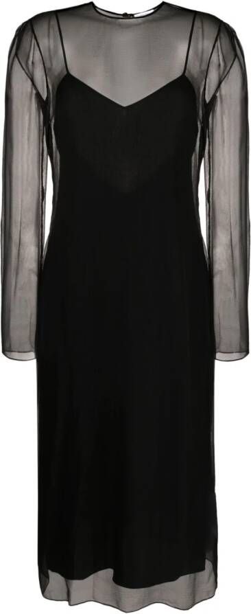 Ferragamo Gelaagde midi-jurk Zwart