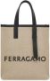 Ferragamo Leren shopper Beige - Thumbnail 1