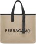 Ferragamo Leren shopper Beige - Thumbnail 1