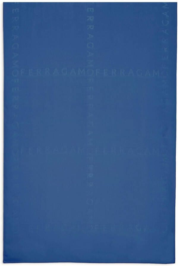 Ferragamo Sjaal met logo-jacquard Blauw